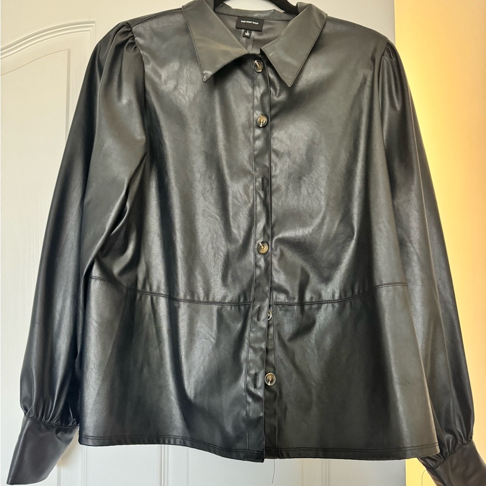 Black Faux Leather shirt